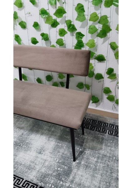 Siyah Metal Ayaklı Metal Kasalı Sırtlı Mutfak Salon Antre Yatak Odası Balkon Puf Bank Bench Oturak fiyatları