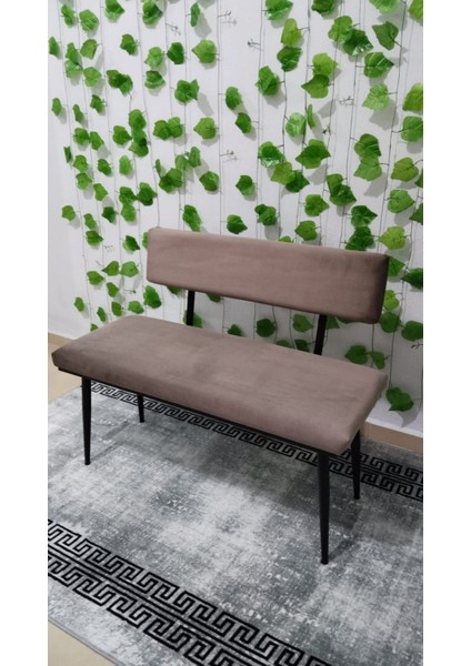 Siyah Metal Ayaklı Metal Kasalı Sırtlı Mutfak Salon Antre Yatak Odası Balkon Puf Bank Bench Oturak modelleri