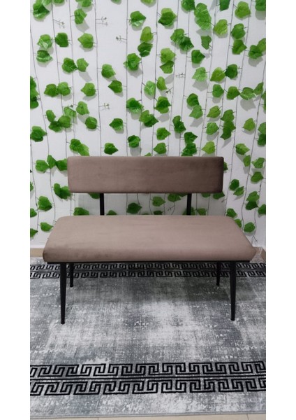 Siyah Metal Ayaklı Metal Kasalı Sırtlı Mutfak Salon Antre Yatak Odası Balkon Puf Bank Bench Oturak fırsatları