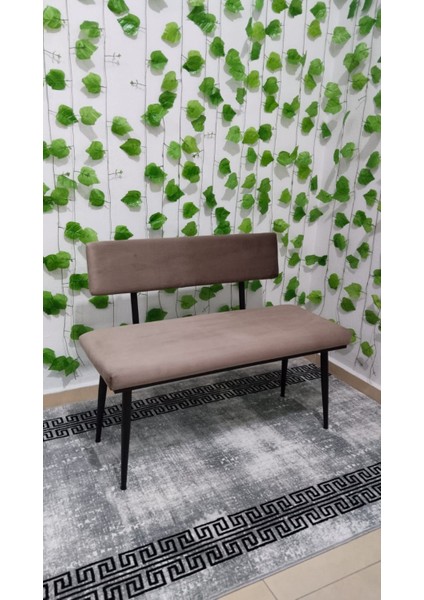 Siyah Metal Ayaklı Metal Kasalı Sırtlı Mutfak Salon Antre Yatak Odası Balkon Puf Bank Bench Oturak indirimleri