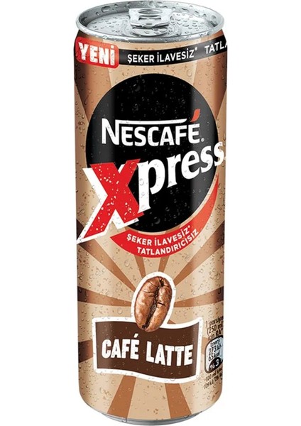 Xpress Cafe Latte Şekersiz Soğuk Kahve 250 ml x 6