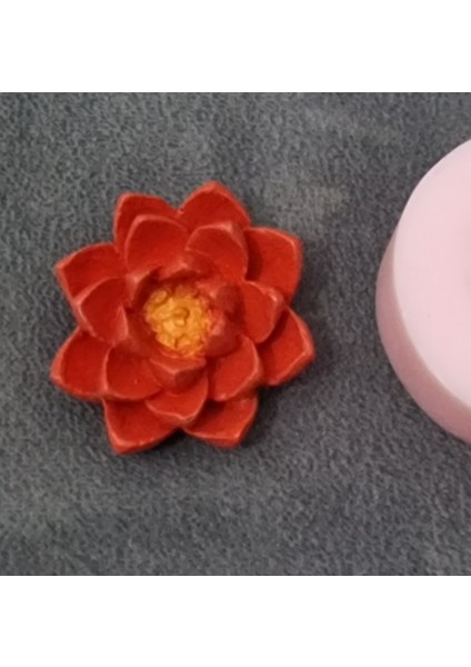 3 Boyutlu Mini Lotus Çiçeği, Çiçek Silikon Kalıp K-1231, Kokulu Taş Sabun Alçı Mum Kalıbı