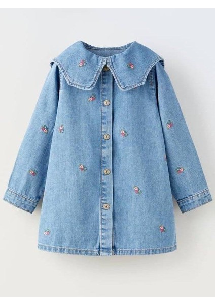 Yigit Butik Çiçek Işlemeli Kız Çocuk Elbise