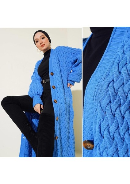 Kadın Uzun Kollu Sepet Örgü Akrilik Triko