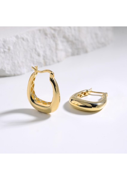 14 Ayar Italyan Parlak Halka Altın Küpe