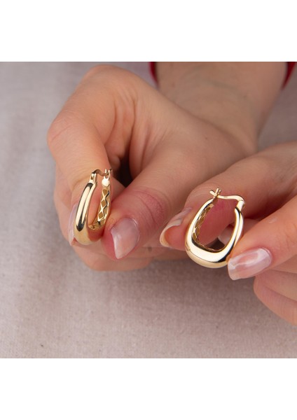 14 Ayar Italyan Parlak Halka Altın Küpe fırsatları