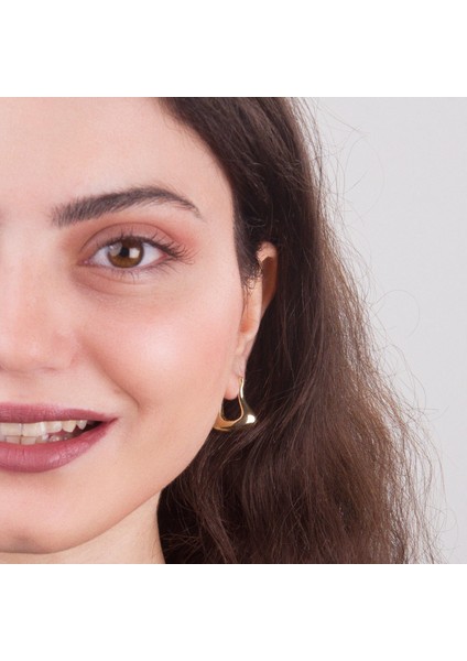 14 Ayar Italyan Sade Altın Küpe modelleri