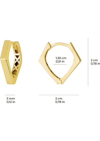 14 Ayar Italyan V Altın Küpe indirimleri