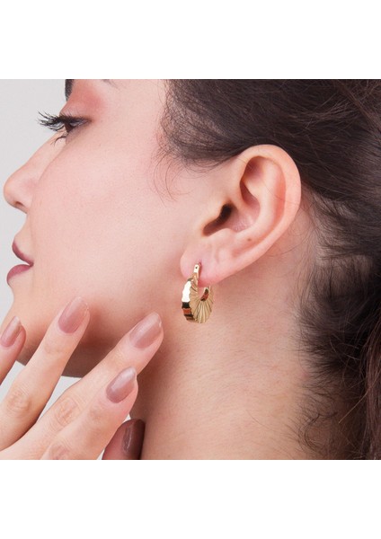 14 Ayar Italyan Istiridye Altın Küpe modelleri