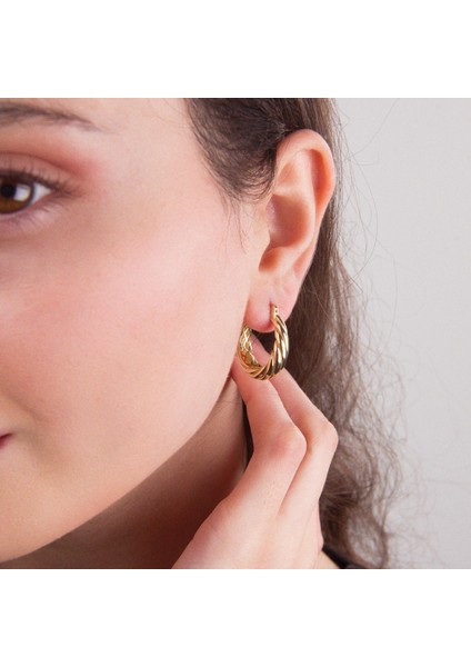 14 Ayar Italyan Halka Altın Küpe