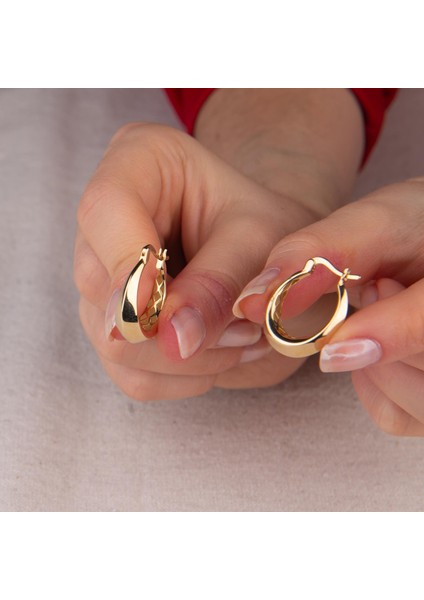 14 Ayar Italyan Parlak Halka Altın Küpe fırsatları