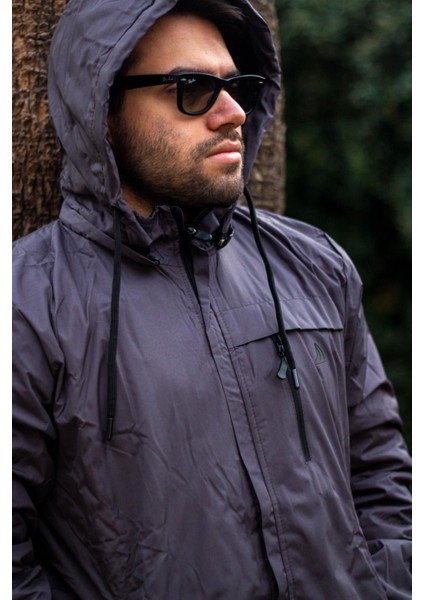 Erkek Antrasit Suya Dayanıklı Rüzgar Geçirmez Çıkarılabilir Kapüşonlu Balıkçı Motorcu Mont 23EMNTR860 fırsatları