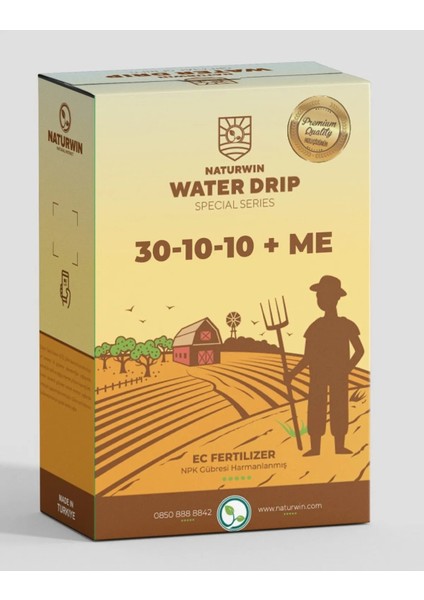 Damlama Gübresi Naturwin Water Drip 30-10-10+Me Npk Gübre 1 kg