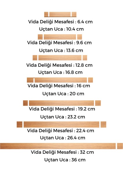 Artı Woods Dolap Kulpu, 10 Adet - 64 mm (6,4 Cm) - Doğal Ahşap Kulp, Cekmece Kulpu, Mutfak Dolap Kulplari