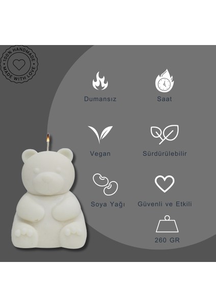 Ayıcık Soya Mumu , Dekoratif Mum , El Yapımı fiyatları