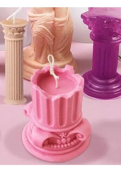 Sütun Mum Silikon Kalıbı