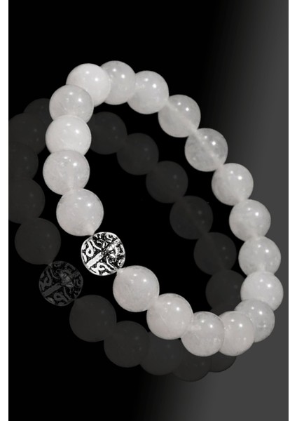 Mat Kristal Kuvars Taşı Bileklik - Gümüş Aparatlı fiyatları