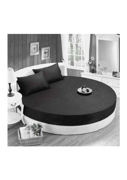 Çap Seçenekli Yuvarlak Lastikli Çarşaf Seti Pamuklu Saten