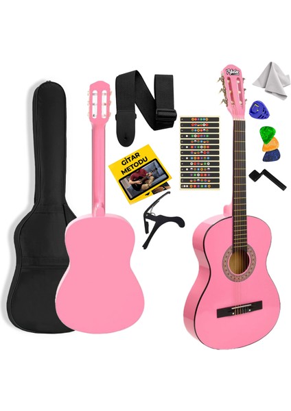 CG-36PK Kaliteli 36 İnç 3/4 Juniur Çocuk Gitarı 8-12 Yaş Arası + Çanta Askı Capo Nota Sticker Pena Metod