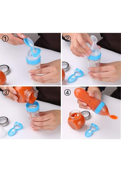 Kaşıklı Bebek Mama Besleyici Silikon Littloo 2 Adet