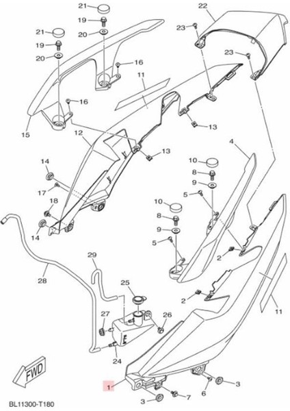 Xmax 250 -300 Sol Yan Kapak - Nardo Gri (2021-2022) - BL1F1731003E