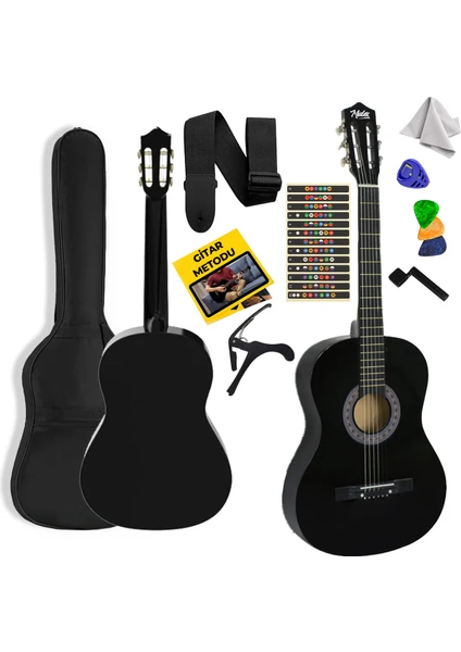 CG-36BK Kaliteli 36 Inç 3/4 Juniur Çocuk Gitarı 8-12 Yaş Arası (Çanta Askı Pena Metod)