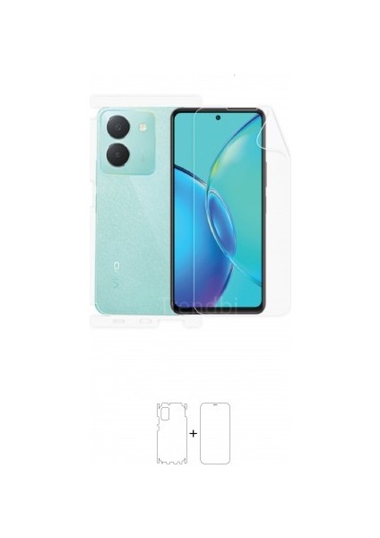 Vivo Y27S Ön, Arka ve Yan 360 Derece Tam Kaplama Poliüretan Film