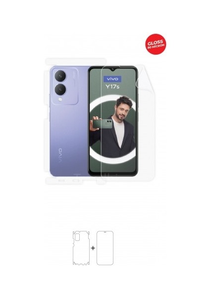 Vivo Y17S Ön, Arka ve Yan 360 Derece Tam Kaplama Tpu Film