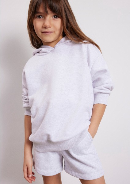 Kapüşonlu Gri Sweatshirt 7S10039-85438