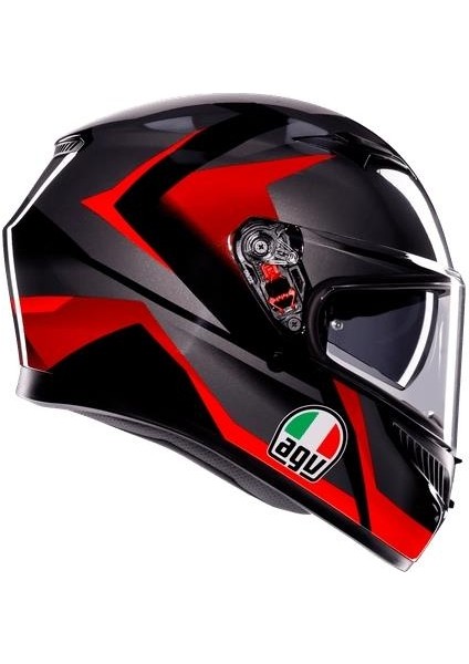 K3 Mplk Striga Black Grey Red Kapalı Kask modelleri