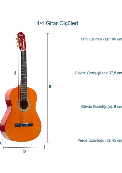 CG-270M Doğal Renk Klasik Gitar 4/4 Yetişkin Boy Sap Ayarlı Full Set