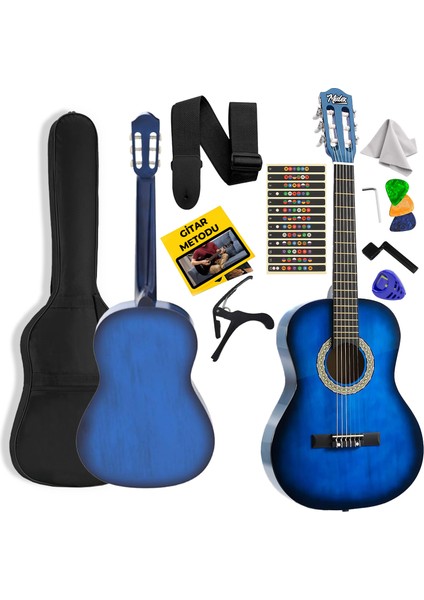 CG-270BL Klasik Gitar 4/4 Yetişkin Boy Sap Ayarlı Full Set