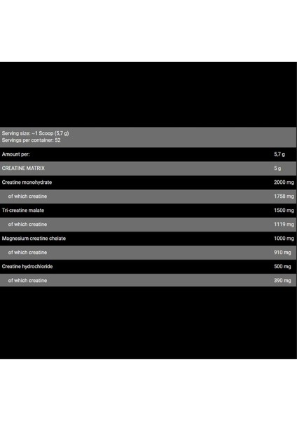 Creatine Complex Matrix 300 gr - Polonya 52 servis fiyatları
