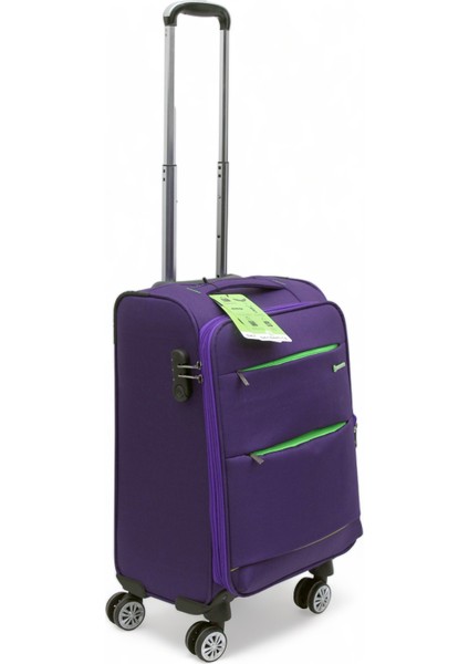 Mor Kabin (Küçük) Orta ve Büyük Boy Üçlü Carry-On Lüks Kumaş Valiz Seti ES0055 fırsatları