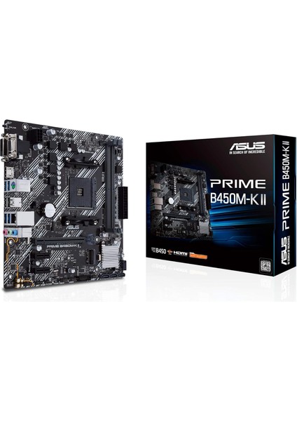 Prime B450M-K Iı Amd B450 Am4 Ddr4 4400 Hdmı Dvı VGA M2 Usb3.2 Matx Bios flashback Anakart