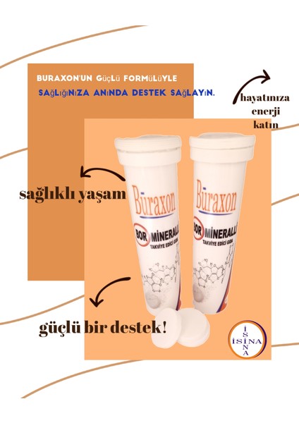 Bor Içeren Gıda Takviyesi Vitaminler ve Mineraller Efervesan Tablet