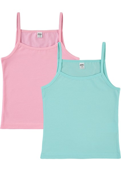 Civil Girls Kız Çocuk 2'li Atlet Set 2-10 Yaş Pembe-Mint