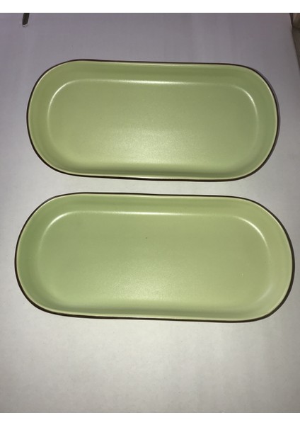 Mat Nil Yeşil Noyan Kayık Tabak 26 cm Kenar File 2 Adet fiyatları