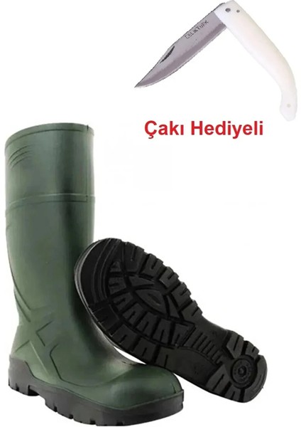 Ulaş Pvc Çizme Uzun Haki Renk Iş Çizmesi Balıkçı Inşaatçı Çizmesi Kar Botu Çakı Hediyeli fiyatları