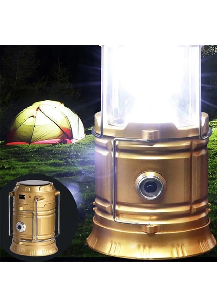 Orion 5900T Solar Güneş Enerjili Şarjlı LED Kamp Feneri USB 1W+6 LED