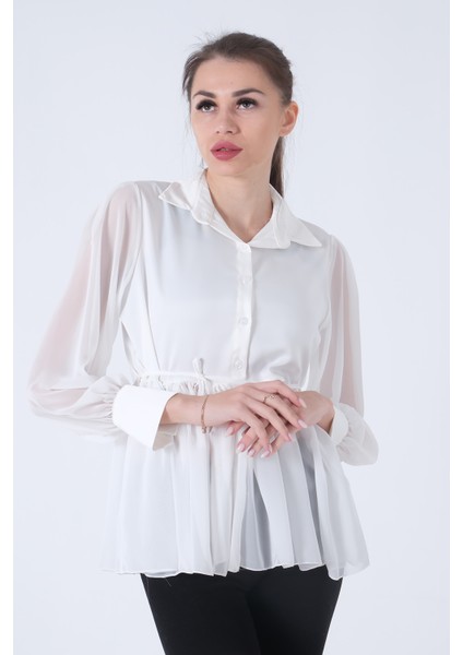 Beyaz Transparan Kol Detaylı Bluz 3972459.15 modelleri