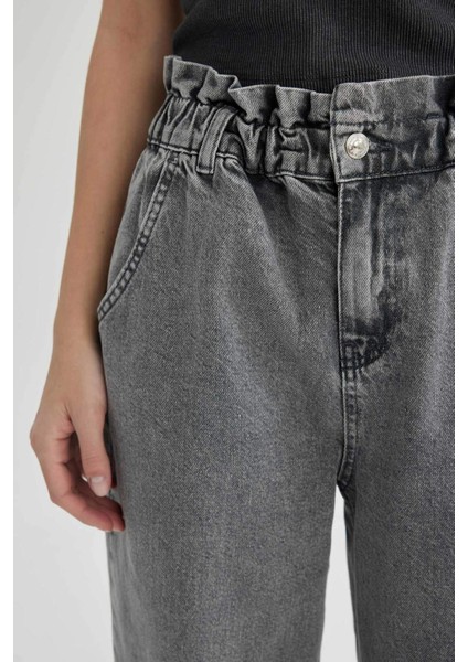 Paperbag Yüksek Bel Bilek Boy Jean Pantolon B4993Ax24Sp