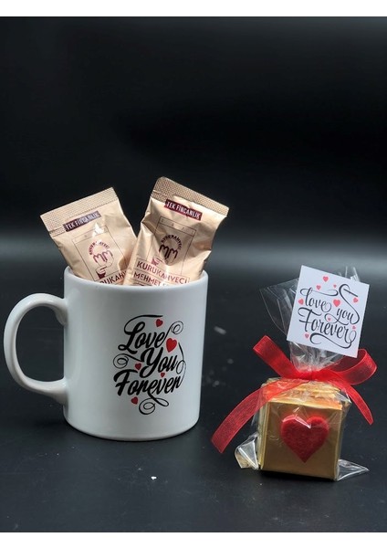 Love You Forever Kupa ve Madlen 14 Şubat Sevgililer Günü Hediye Kombin Seti
