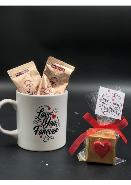 Love You Forever Kupa ve Madlen 14 Şubat Sevgililer Günü Hediye Kombin Seti