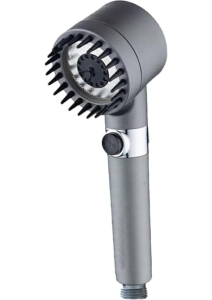 Massage Series 3 Fonksiyonlu Filtreli Yüksek Basınçlı Duş Başlığı El Duşu Gri - Start Stop Massage Handshower