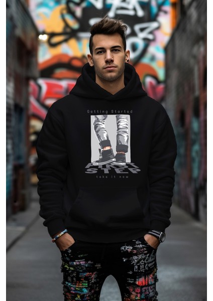 Getting Started Baskılı Tarz Rahat Kesim Oversize Sweatshirt