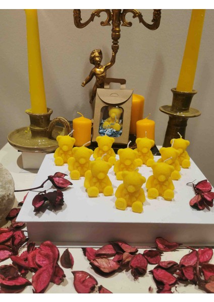 Iv Candles Babyshower 30 Adet Sarı Ayıcık Mum