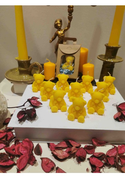 Iv Candles Babyshower 30 Adet Sarı Ayıcık Mum