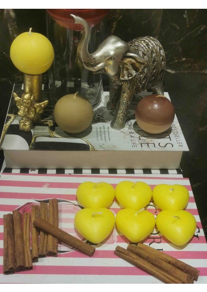 Iv Candles Heart 12' Sarı Kalp Mum