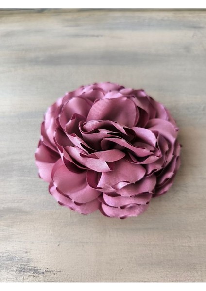 Broş /çift Katlı Kumaş Çiçek Broş (Bk8)(gül kurusu-10 cm)